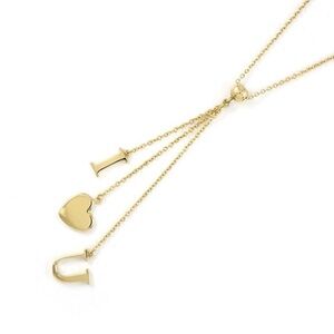 Tiffany & Co. 18k yellow gold I love you I heart u Pendant Necklace with box